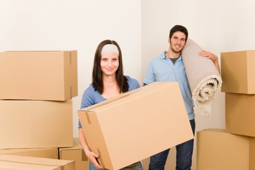 Professional movers loading household items for a Holland Park relocation